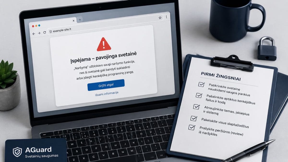 Google pažymėjo svetainę kaip pavojingą — kaip išvalyti ir atkurti reputaciją